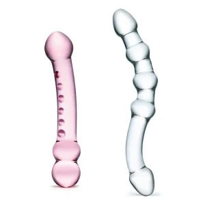 Klaasist peenise simulaatorite komplekt Glas Double Pleasure Glass Dildo Set